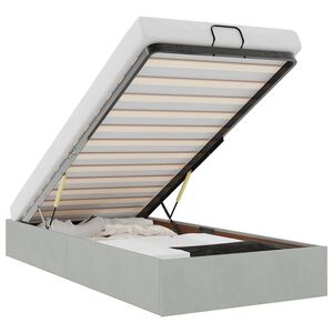 vidaXL Otomanski posteljni okvir brez vzmetnice siv 100x200 cm žamet