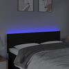 vidaXL LED posteljno vzglavje črno 144x5x78/88 cm blago