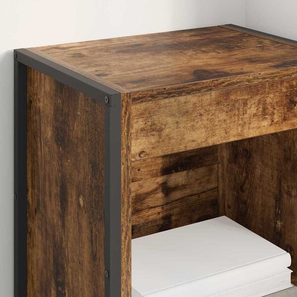 vidaXL Knjigovni omar Dimni hrast 80 x 30 x 155 cm Konstruiran les