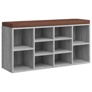 vidaXL Klop za čevlje siva sonoma 103x30x48 cm inženirski les