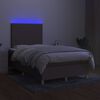 vidaXL Box spring postelja z vzmetnico LED taupe 120x200 cm blago