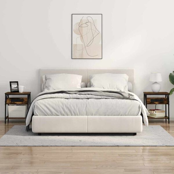 vidaXL Nočna omarica Dimljeni oreh 38 x 30 x 48 cm Konstruiran les