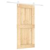 vidaXL Drsna vrata Naravna in bela 95 x 210 cm Masiven borov les