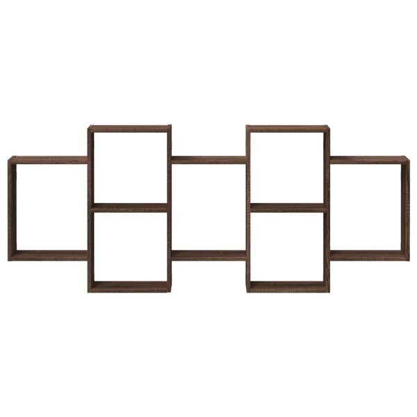 vidaXL Stenska polica rjavi hrast 159x18x65 cm inženirski les