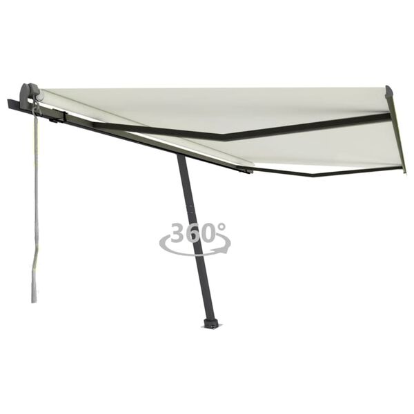 vidaXL Prostostoječa avtomatska tenda 400x350 cm krem