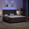 vidaXL LED Box Spring Postelja Temno rjava 180 x 200 cm blago