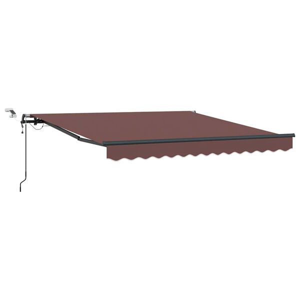 vidaXL Avtomatsko zložljiva tenda z LED rjava 300x250 cm