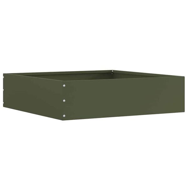 vidaXL Robovi trave 6 pcs Oljčno zelena 50 x 50 x 13 cm Jeklo