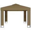 vidaXL Paviljon z dvojno streho in LED lučkami 3x3x2,7 m taupe