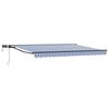vidaXL Ročno senčilo s LED-ji Modra, Bela, Antracit 4,5 &times; 3 m