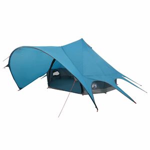 vidaXL Teepee &scaron;otor za 3 osebe Modra in siva 600 x 600 x 347 cm