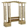 vidaXL Vrtna pergola s klopjo in koriti impregnirana trdna borovina