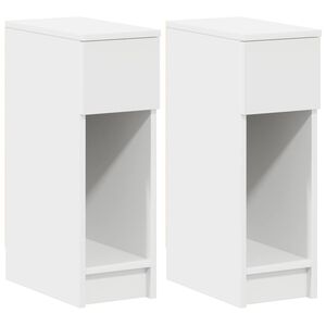vidaXL Nočne omarice s predalom 2 kosa bela 20x36x60 cm
