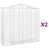 vidaXL Obokane gabion ko&scaron;are 2 kosa 200x50x180/200 cm pocinkano železo