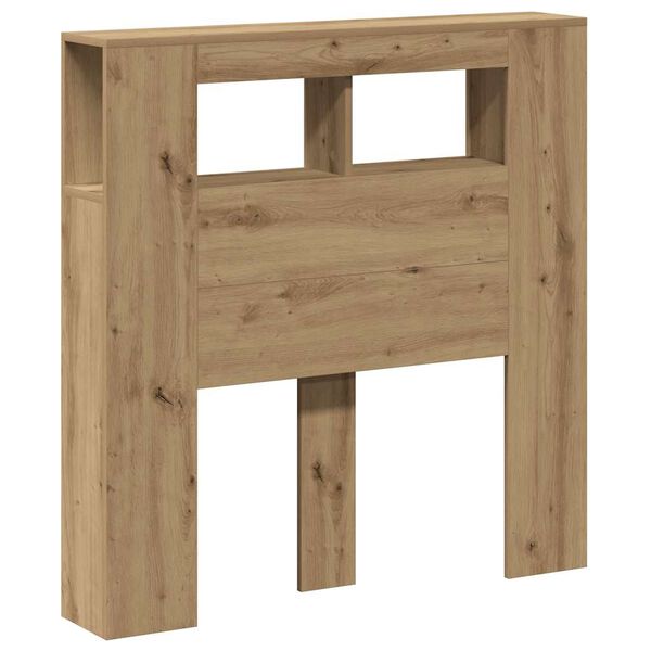 vidaXL LED posteljno vzglavje artisan hrast 100x18,5x103,5 cm inž. les