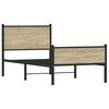 vidaXL Kovinski posteljni okvir brez vzmetnice sonoma hrast 107x203 cm