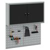 vidaXL Komplet omare in pegboard 3 pcs Črna 100 x 20 x 115 cm Jeklo