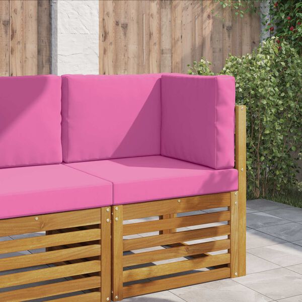 vidaXL Zunanja blazina za kavč 3 pcs Roza Poliester