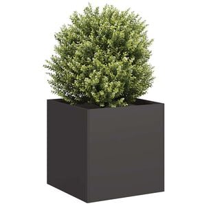 vidaXL Planter Black 40x40x40 cm Hladno valjano jeklo