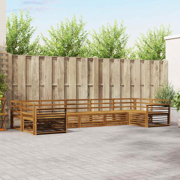 vidaXL Sedežne garniture 7 pcs Naravna Masiven les akacije