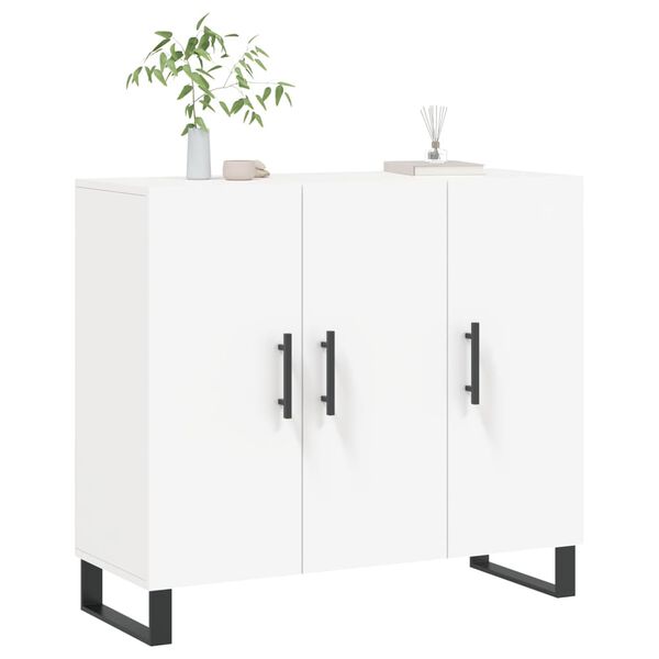 vidaXL Komoda bela 90x34x80 cm konstruiran les