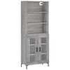 vidaXL Visoka komoda siva sonoma 69,5x34x180 cm inženirski les