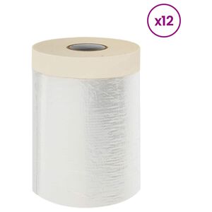 vidaXL Pra&scaron;ni list z lepilnim trakom 12 kos Transparentno 30 x 3300 cm