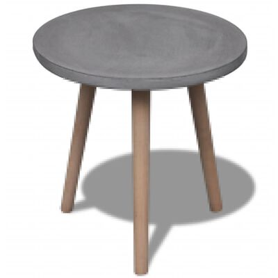 vidaXL Klubska mizica z betonskim namizjem in nogami iz borovine 45 cm