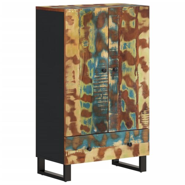 vidaXL Visoka omara s predalom 60x33x100 cm trden predelan les železo