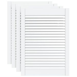 vidaXL Vrata za omarico z letvicami 4 kosi bela 69x49,4 cm borovina