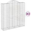 vidaXL Obokane gabion ko&scaron;are 3 kosi 200x50x200/220 cm pocinkano železo