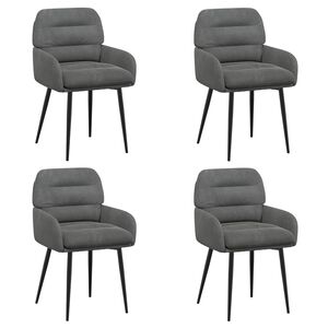 vidaXL Jedilni stoli 4 kos Žamet Temno siva 59 x 59,5 x 90 cm