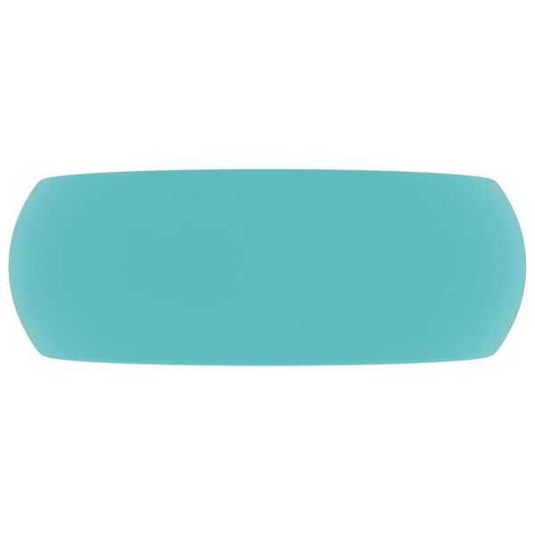 vidaXL Razko&scaron;en umivalnik okrogel mat svetlo zelen 40x15 cm keramičen