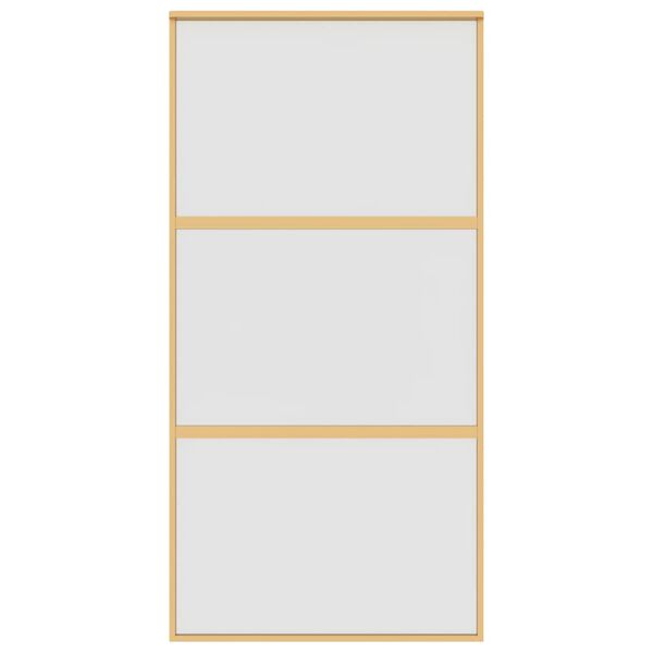 vidaXL Drsna vrata zlata 102,5x205 cm mat ESG steklo in aluminij