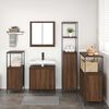 vidaXL Komplet pohištva za kopalnico z vrati 5 pcs Rjava hrast in črna