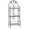 vidaXL 3-nadstropno stojalo za rastline črno 52x28x128 cm železo