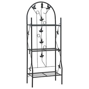vidaXL 3-nadstropno stojalo za rastline črno 52x28x128 cm železo