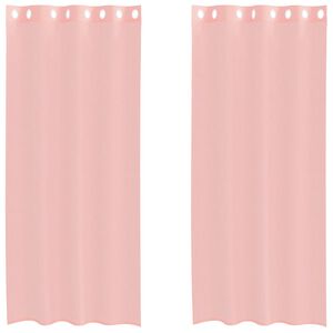 vidaXL Voile zavese z vponkami 2 kosa roza 140x245 cm