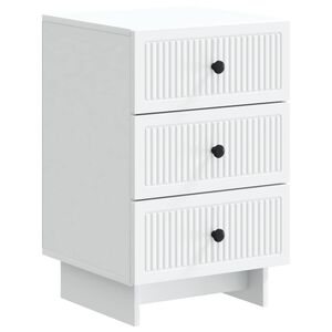 vidaXL Nočna omarica s predalom Bela 43 x 41 x 66,5 cm Inženirski les