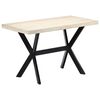 vidaXL Jedilna miza bela 120x60x75 cm trden mangov les