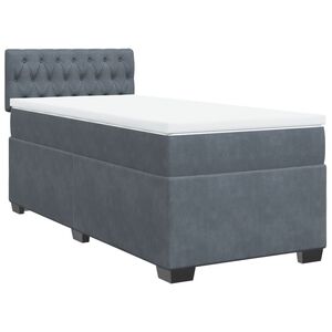 vidaXL Box spring postelja z vzmetnico temno siva 80x200 cm žamet
