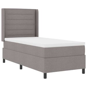 vidaXL LED Box Spring Postelja z vzglavjem Taupe 90 x 190 cm blago