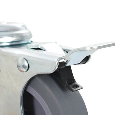 vidaXL Gibljiva kolesa z luknjo za sornik in zavorami 4 kosi 75 mm