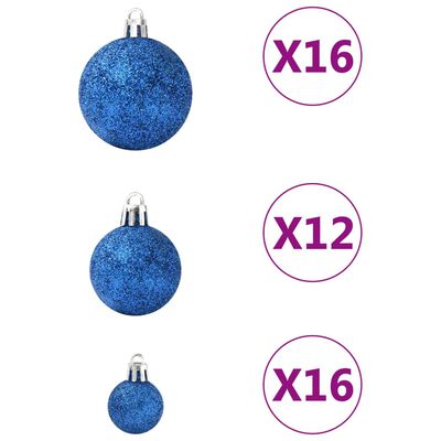 vidaXL Komplet novoletnih bučk 100 kosov modre barve