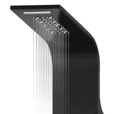 vidaXL Tuš panel iz aluminija 20x44x130 cm črn