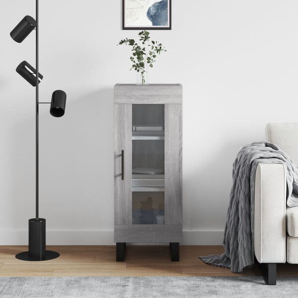 vidaXL Komoda siva sonoma 34,5x34x90 cm inženirski les