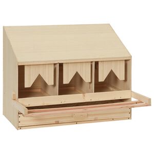 vidaXL Gnezdi&scaron;če za koko&scaron;i s 3 predelki 72x33x54 cm trdna borovina