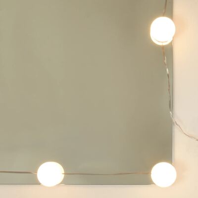 vidaXL Omarica z ogledalom in LED lučkami sonoma hrast 91x15x76,5 cm