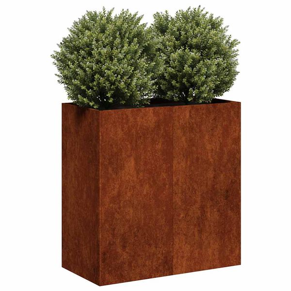 vidaXL Planter Rusty 80x40x80 cm Vremensko odporno jeklo