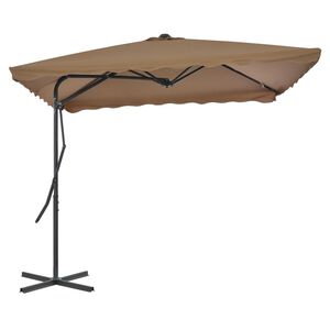 vidaXL Zunanji senčnik z jeklenim drogom 250x250 cm taupe